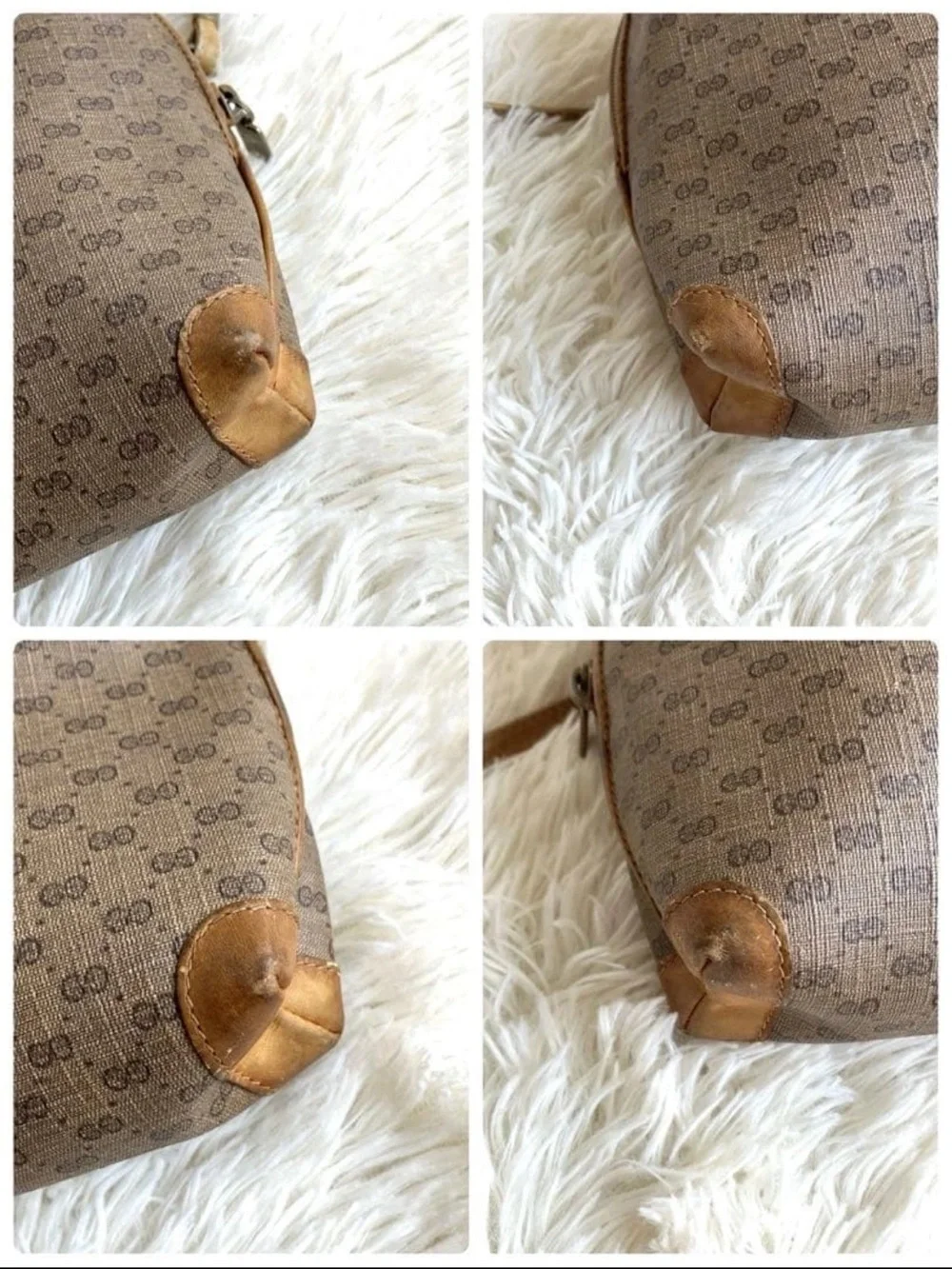 Gucci Tan/Brown Coated Canvas Crossbody with Leather Trim